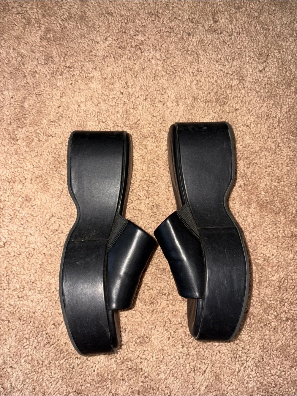 a new day Black Platform Slide Sandals